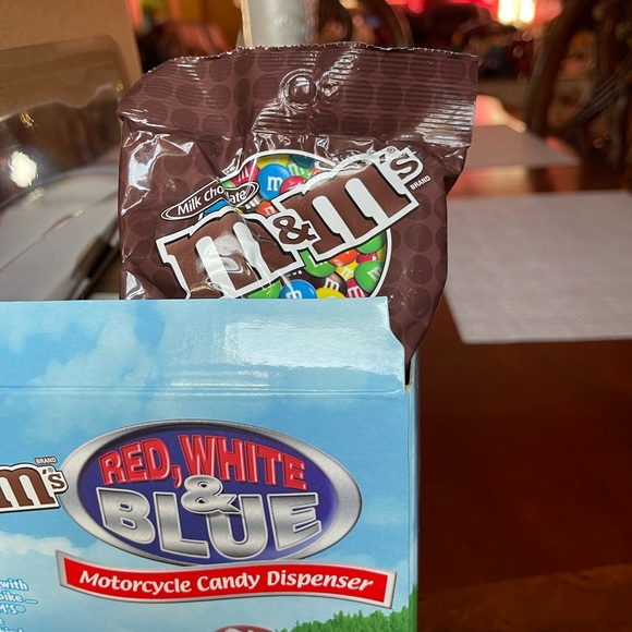 M&m’s  collectible RARE Variant flames motorcycle w/ side car  candy dispenser - Picture 8 of 10